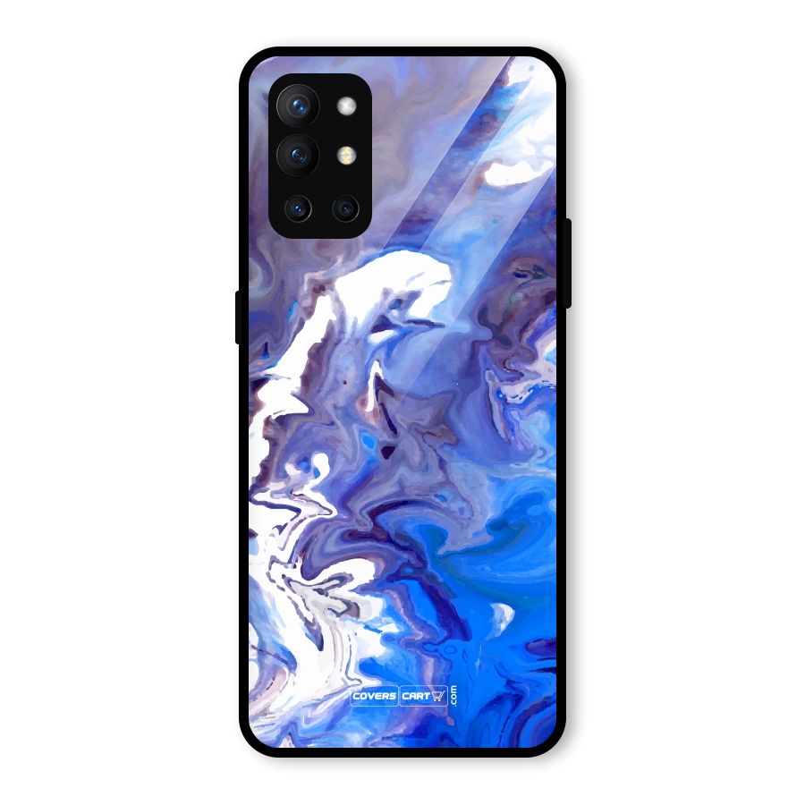 Cool Blue Marble Texture Glass Back Case for OnePlus 9R