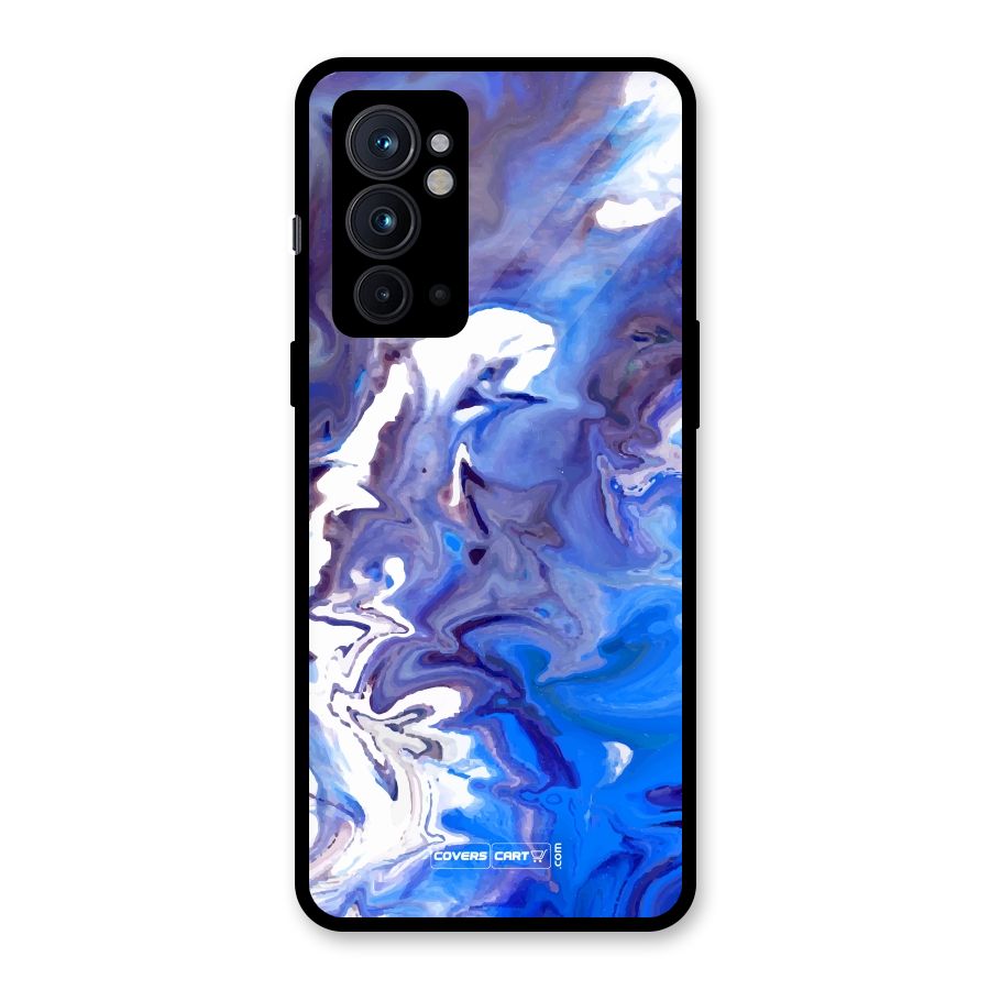 Cool Blue Marble Texture Glass Back Case for OnePlus 9RT 5G