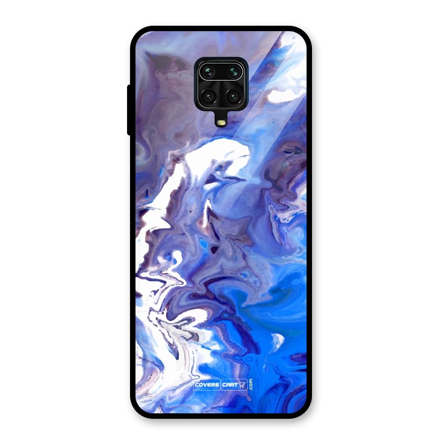 Cool Blue Marble Texture Glass Back Case for Poco M2 Pro