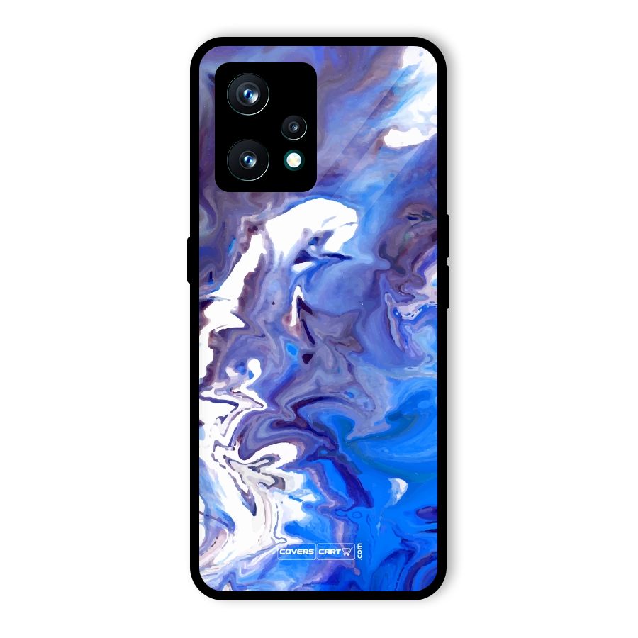 Cool Blue Marble Texture Glass Back Case for Realme 9 Pro Plus 5G