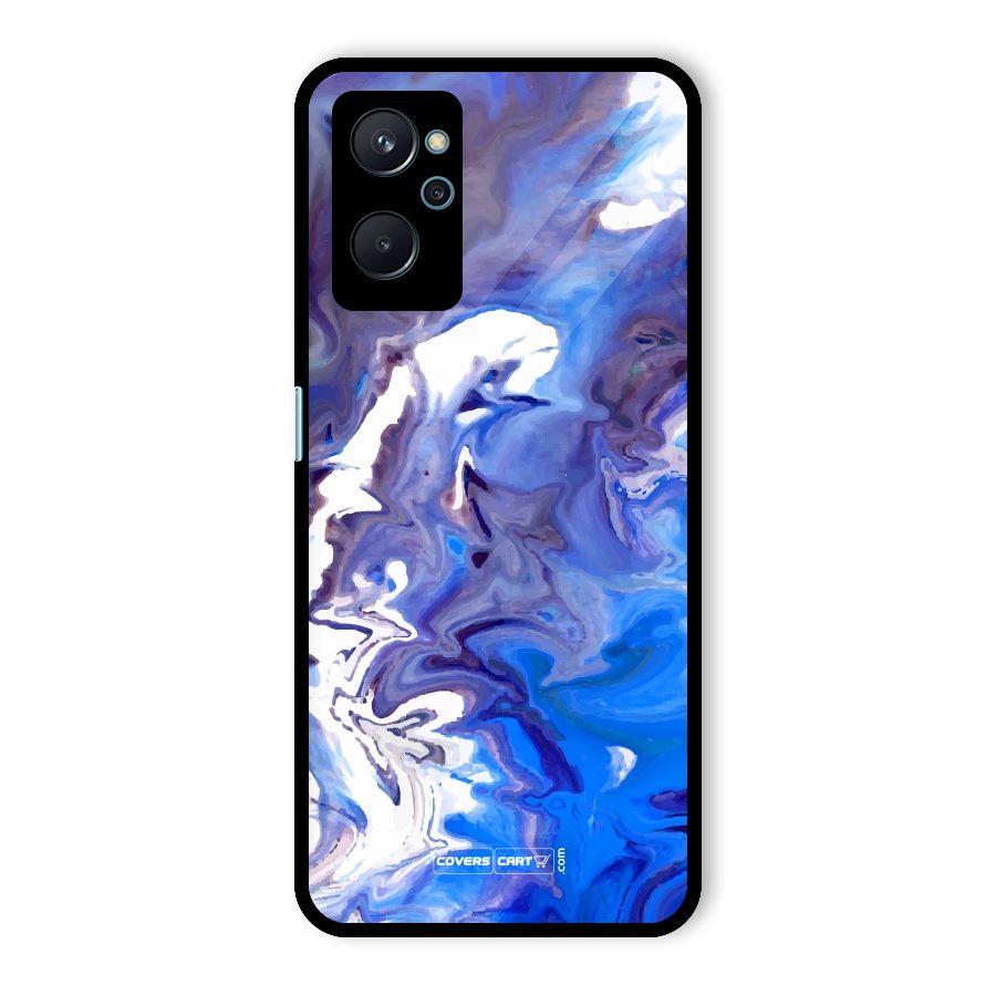 Cool Blue Marble Texture Glass Back Case for Realme 9i