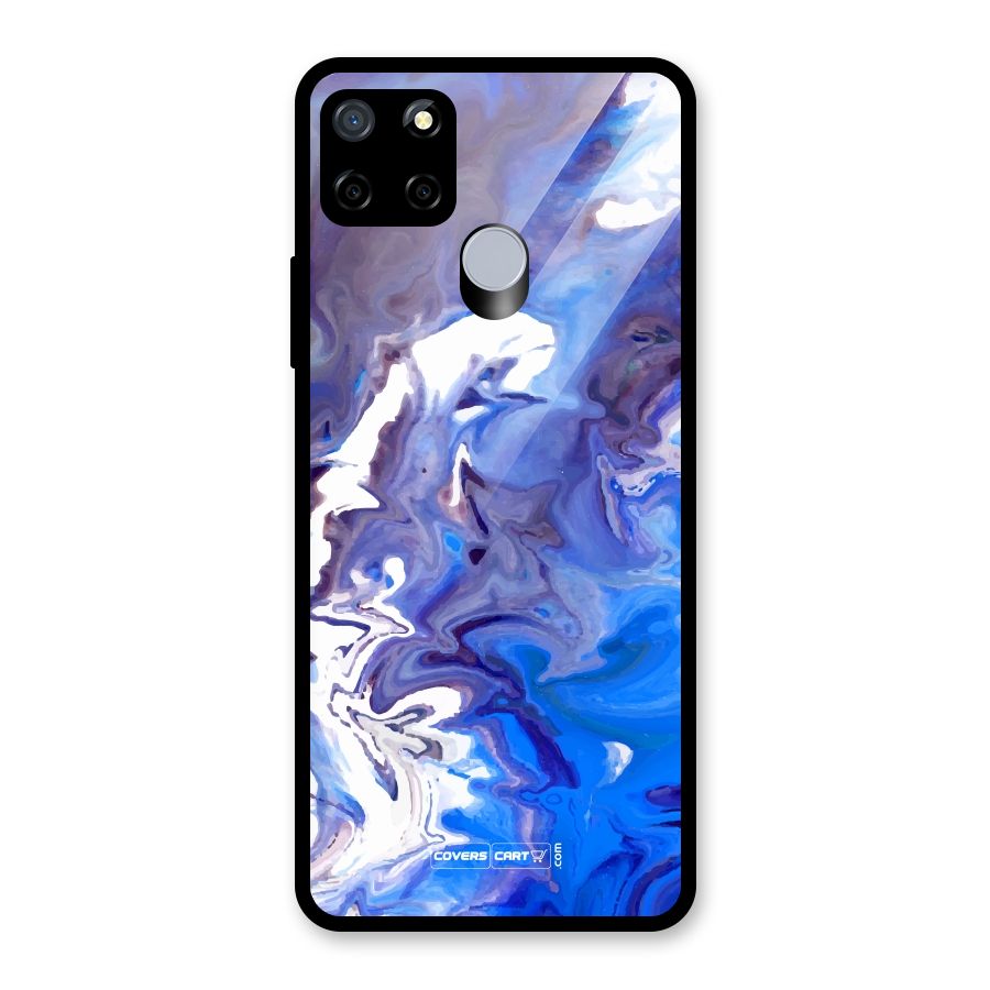Cool Blue Marble Texture Glass Back Case for Realme C12