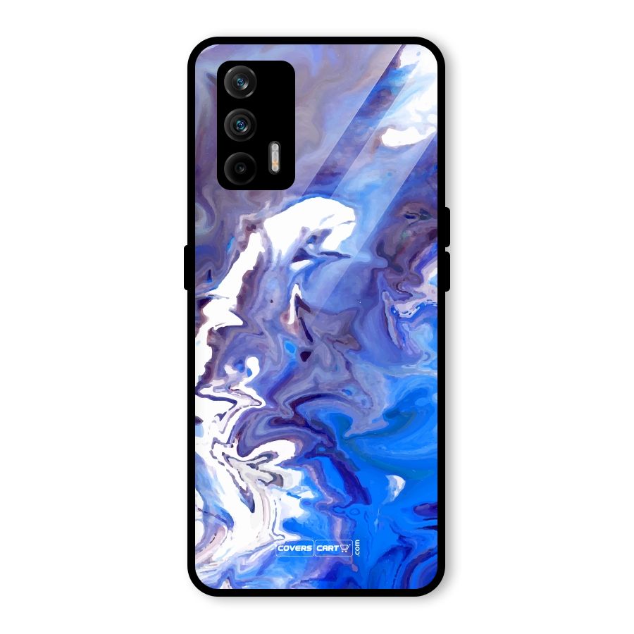 Cool Blue Marble Texture Glass Back Case for Realme GT 5G