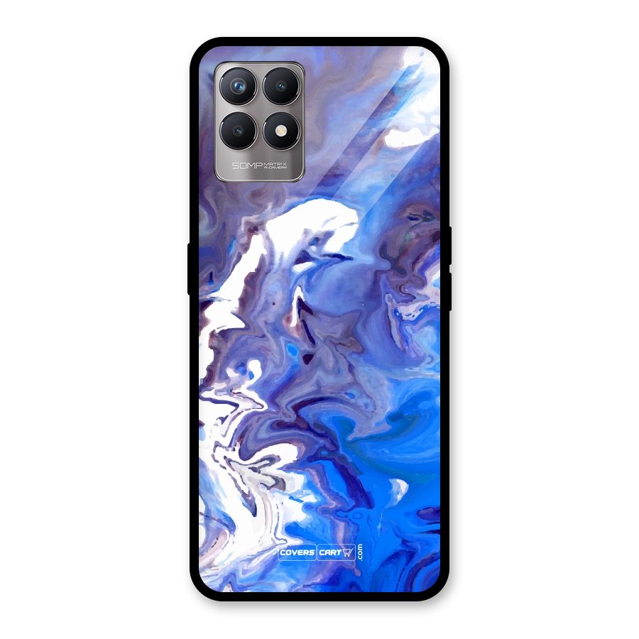Cool Blue Marble Texture Glass Back Case for Realme Narzo 50