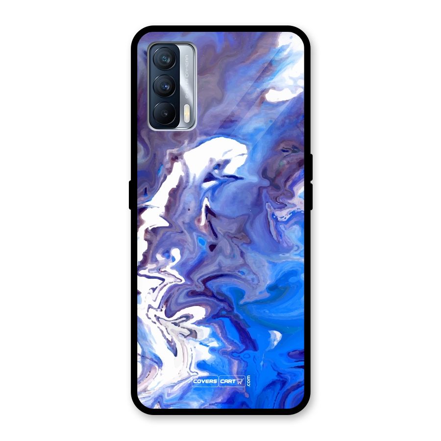 Cool Blue Marble Texture Glass Back Case for Realme X7