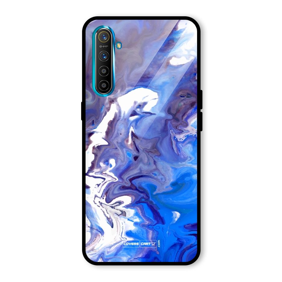 Cool Blue Marble Texture Glass Back Case for Realme XT