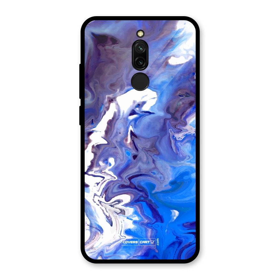 Cool Blue Marble Texture Glass Back Case for Redmi 8