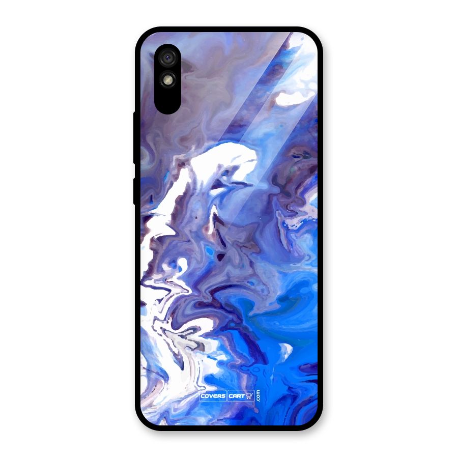 Cool Blue Marble Texture Glass Back Case for Redmi 9i