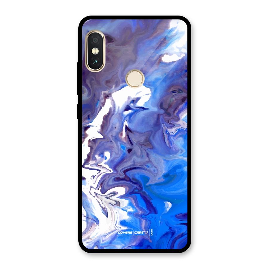 Cool Blue Marble Texture Glass Back Case for Redmi Note 5 Pro