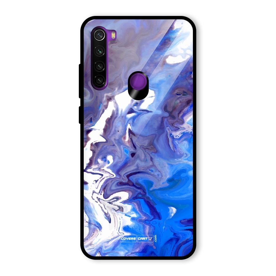 Cool Blue Marble Texture Glass Back Case for Redmi Note 8