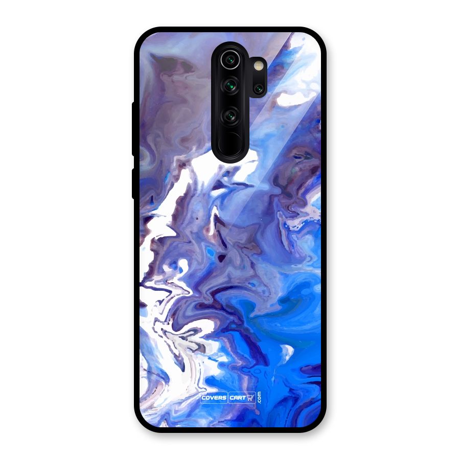 Cool Blue Marble Texture Glass Back Case for Redmi Note 8 Pro