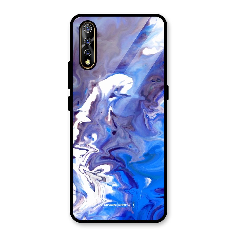 Cool Blue Marble Texture Glass Back Case for Vivo S1
