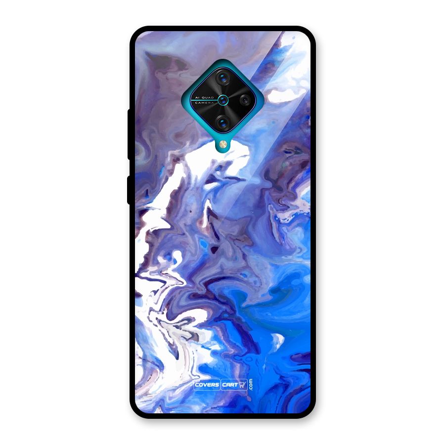 Cool Blue Marble Texture Glass Back Case for Vivo S1 Pro