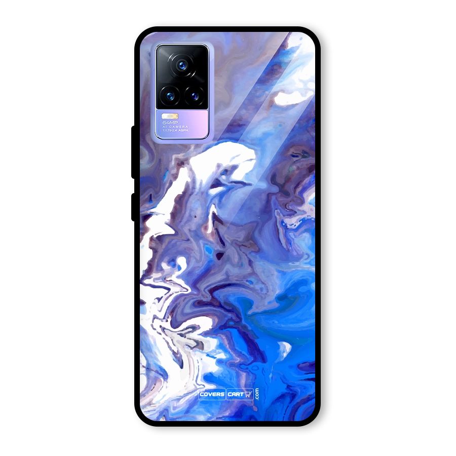 Cool Blue Marble Texture Glass Back Case for Vivo Y73