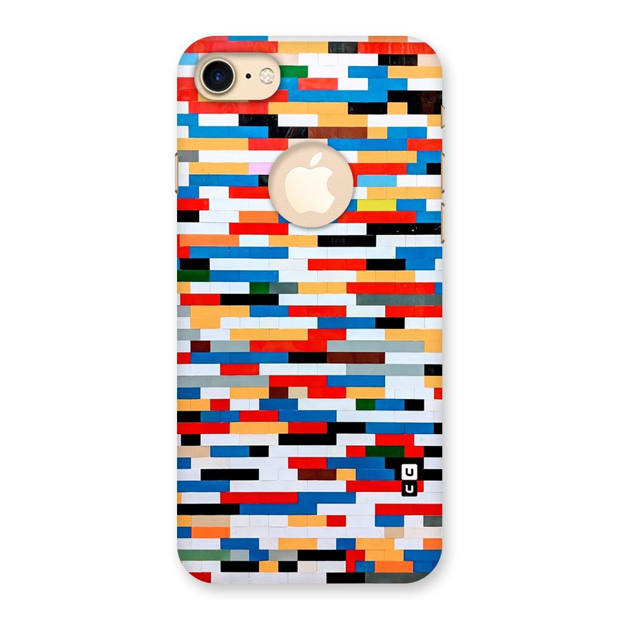 Cool Colors Collage Pattern Art Back Case for iPhone 7 Logo Cut
