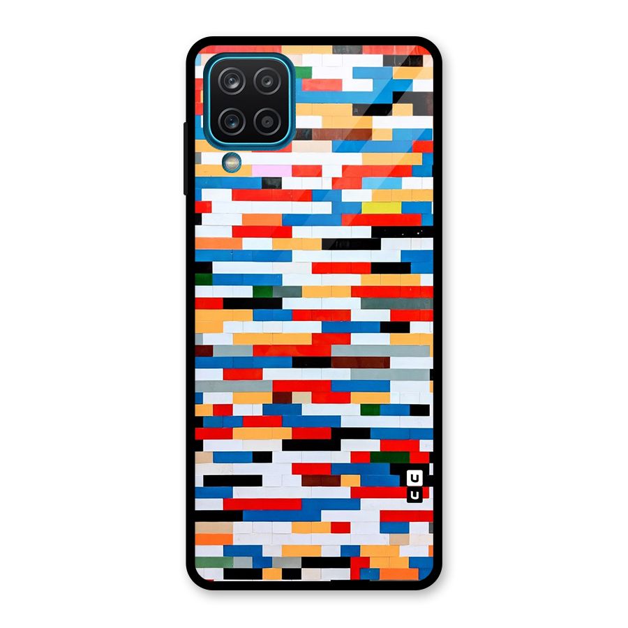 Cool Colors Collage Pattern Art Glass Back Case for Galaxy A12