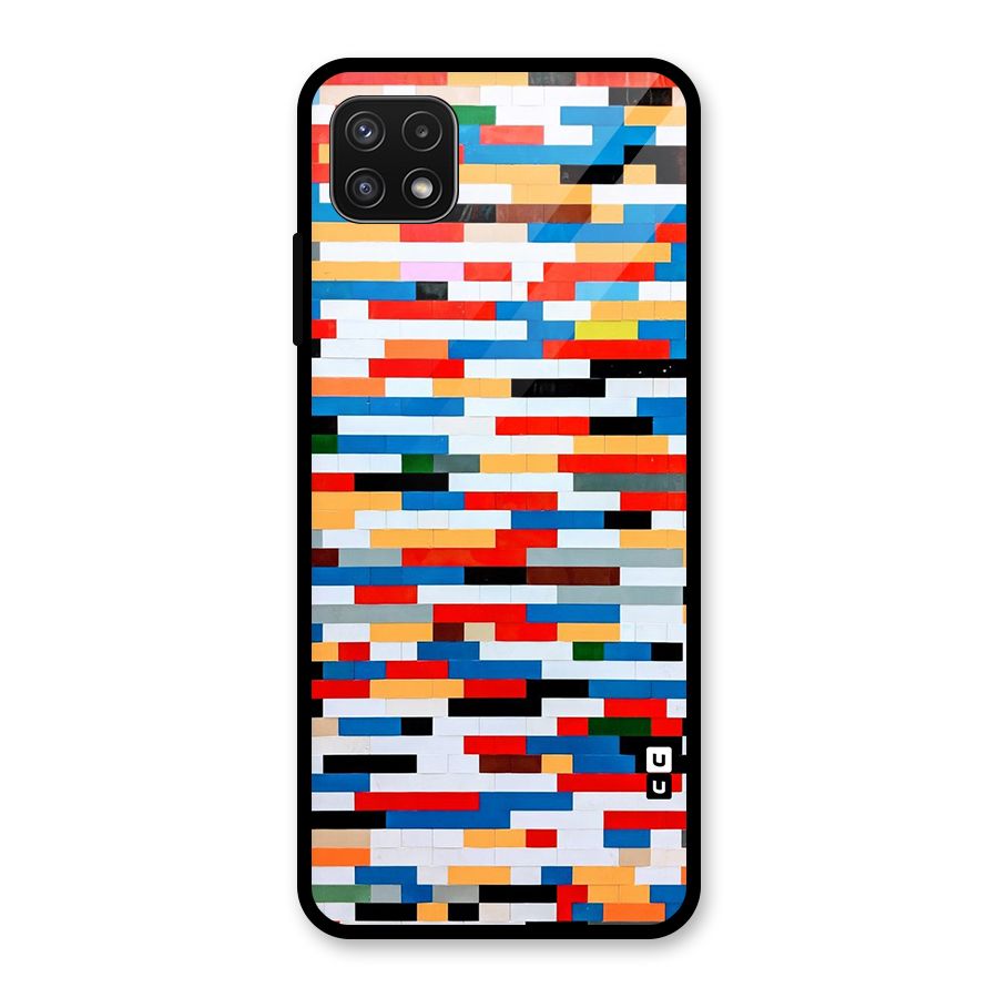 Cool Colors Collage Pattern Art Glass Back Case for Galaxy A22 5G