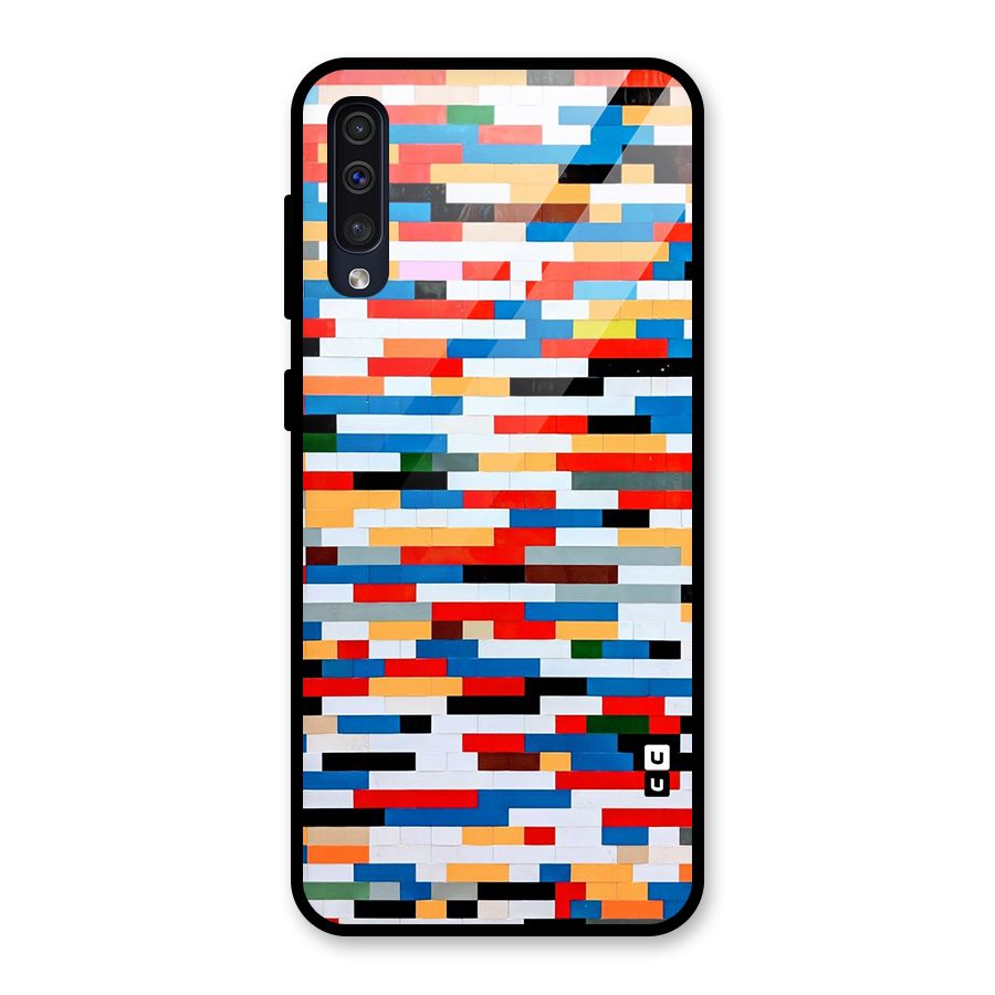 Cool Colors Collage Pattern Art Glass Back Case for Galaxy A30s