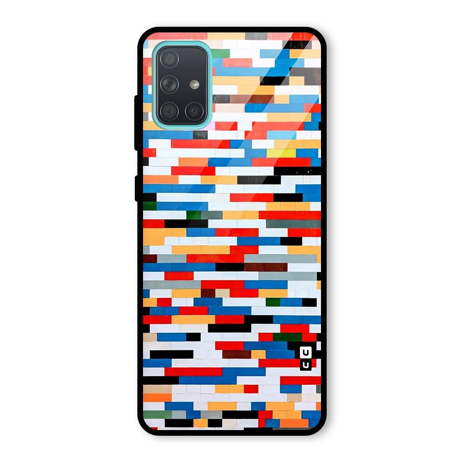 Cool Colors Collage Pattern Art Glass Back Case for Galaxy A71