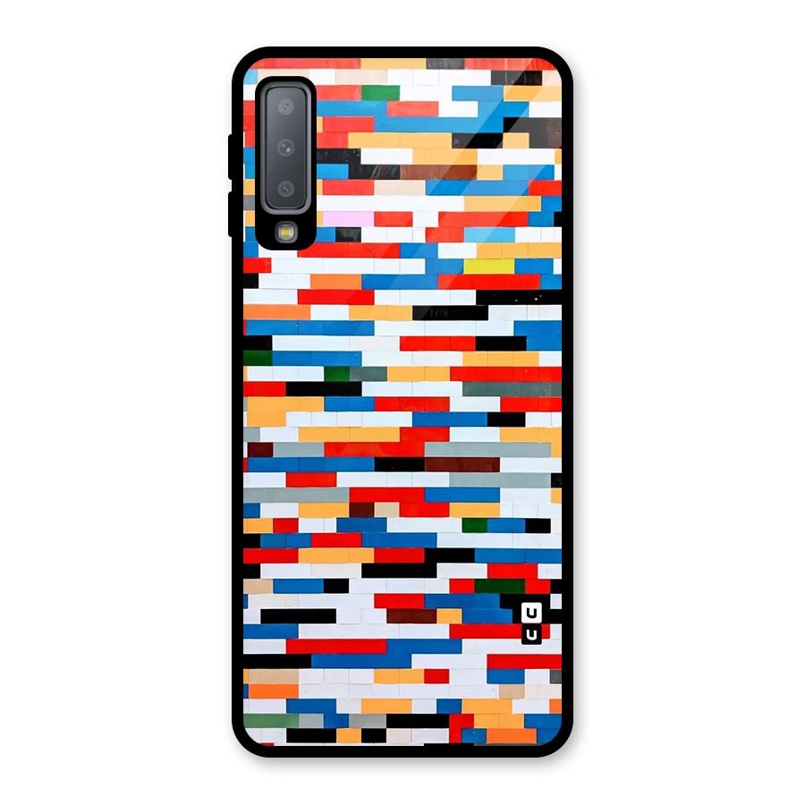 Cool Colors Collage Pattern Art Glass Back Case for Galaxy A7 (2018)
