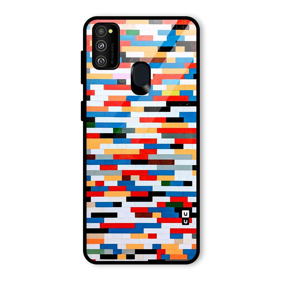 Cool Colors Collage Pattern Art Glass Back Case for Galaxy M30s
