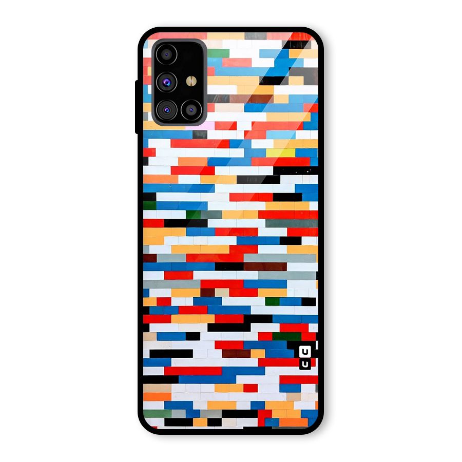 Cool Colors Collage Pattern Art Glass Back Case for Galaxy M31s