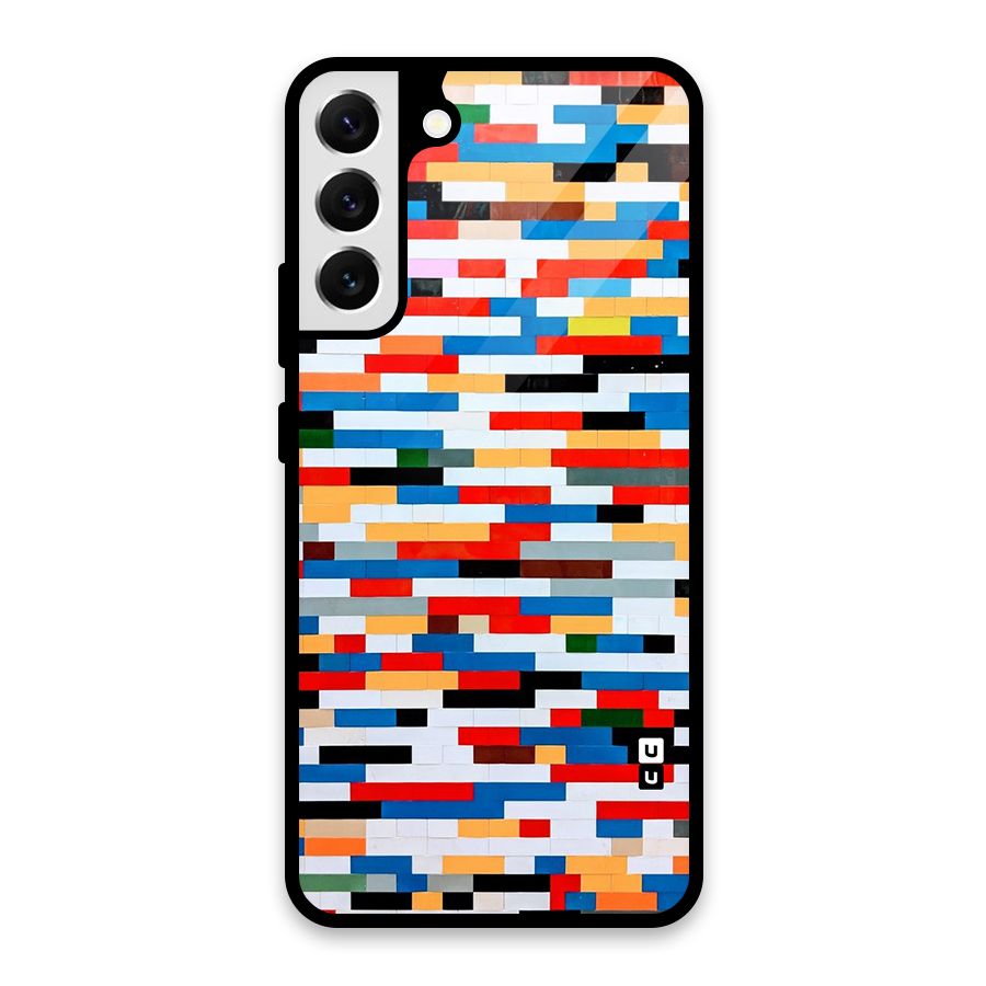 Cool Colors Collage Pattern Art Glass Back Case for Galaxy S22 Plus 5G