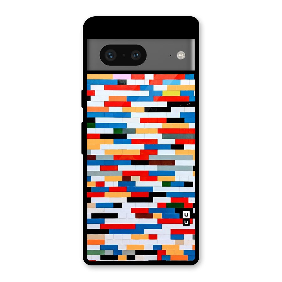 Cool Colors Collage Pattern Art Glass Back Case for Google Pixel 7