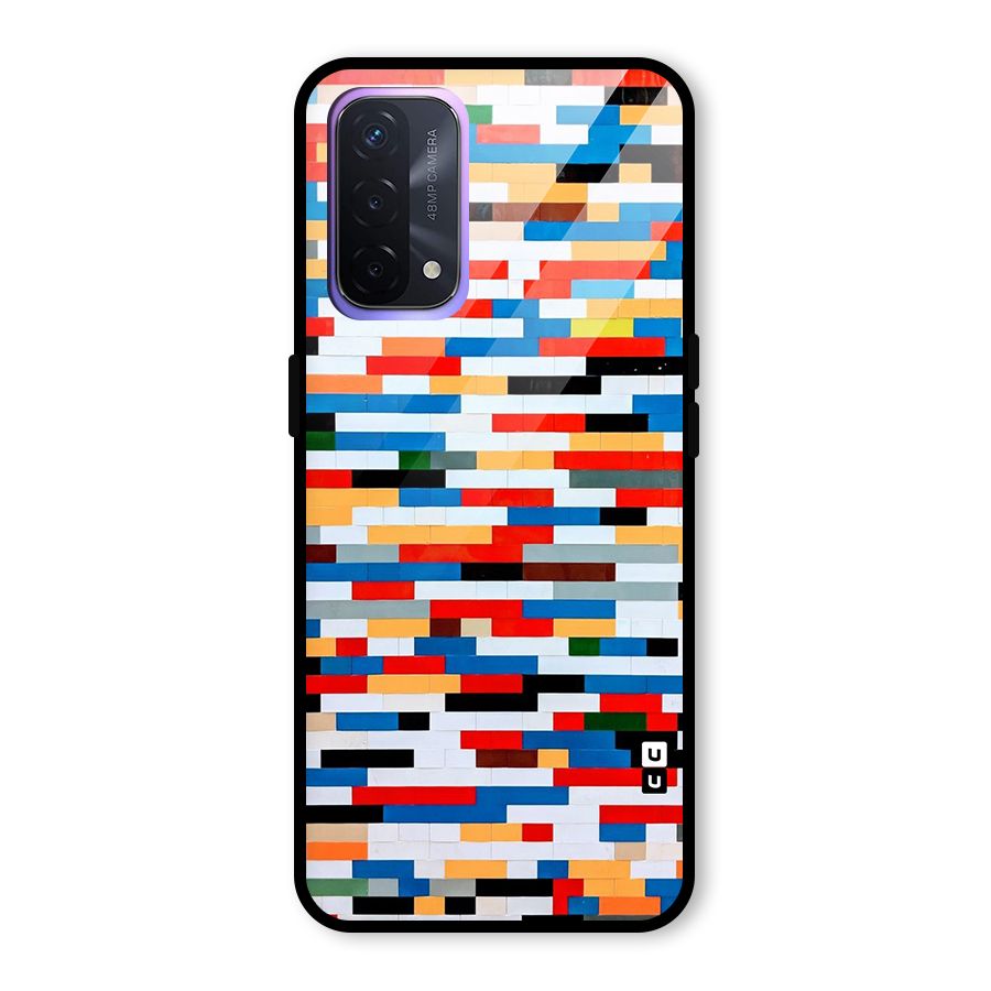 Cool Colors Collage Pattern Art Glass Back Case for Oppo A74 5G