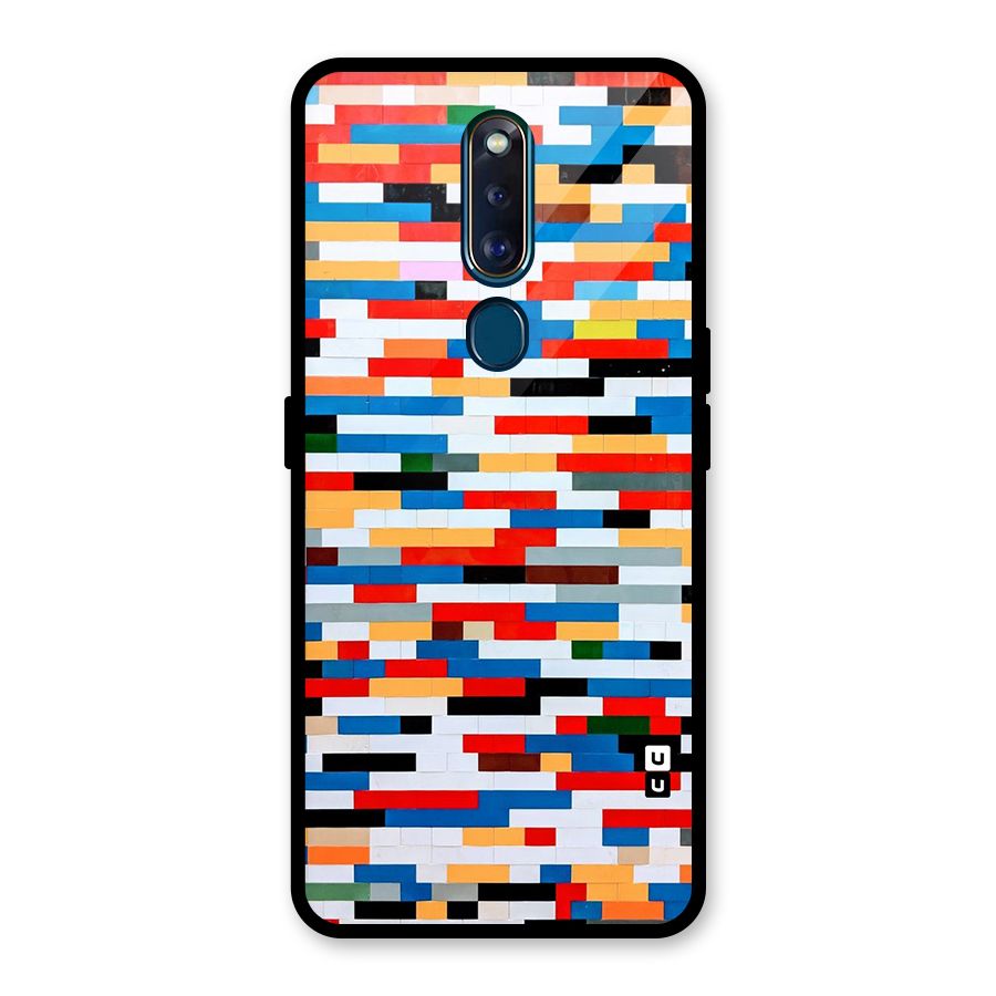 Cool Colors Collage Pattern Art Glass Back Case for Oppo F11 Pro