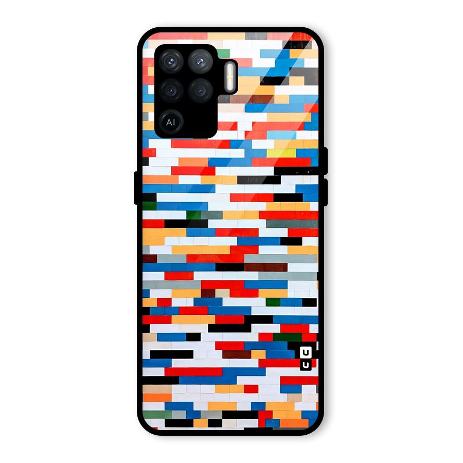Cool Colors Collage Pattern Art Glass Back Case for Oppo F19 Pro