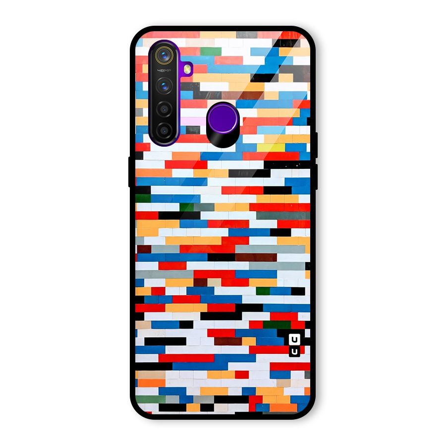 Cool Colors Collage Pattern Art Glass Back Case for Realme 5 Pro