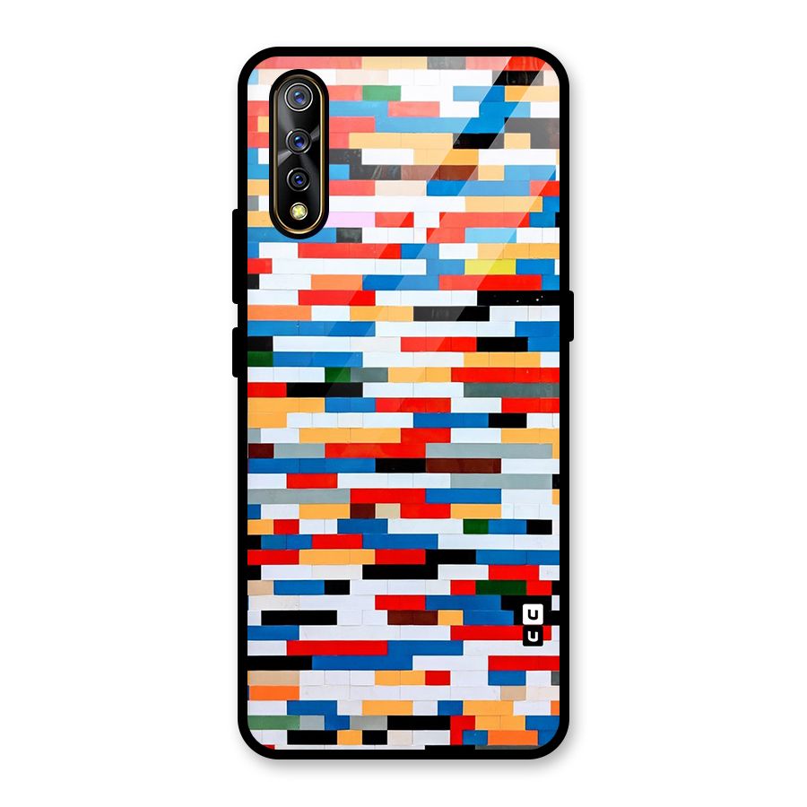 Cool Colors Collage Pattern Art Glass Back Case for Vivo S1