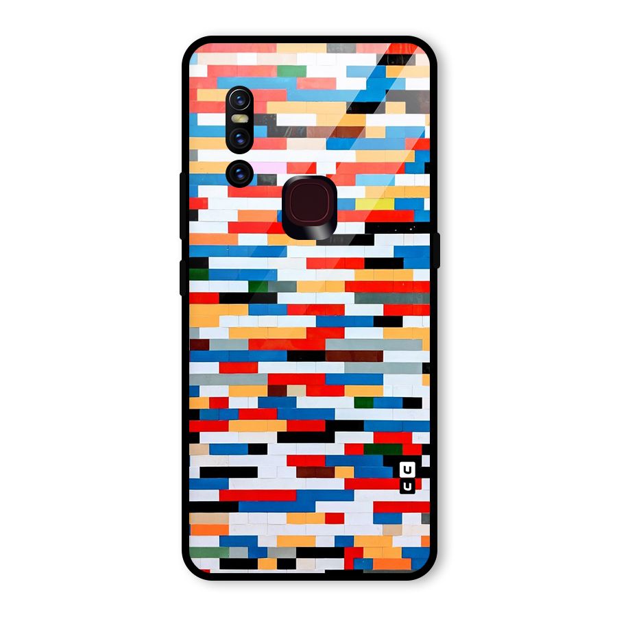 Cool Colors Collage Pattern Art Glass Back Case for Vivo V15