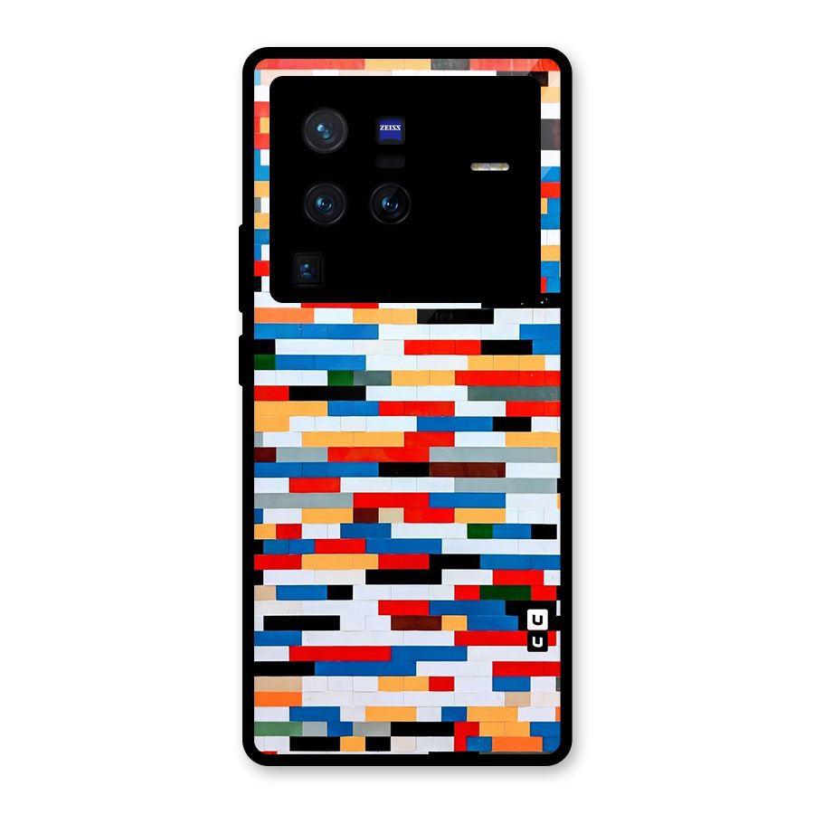 Cool Colors Collage Pattern Art Glass Back Case for Vivo X80 Pro
