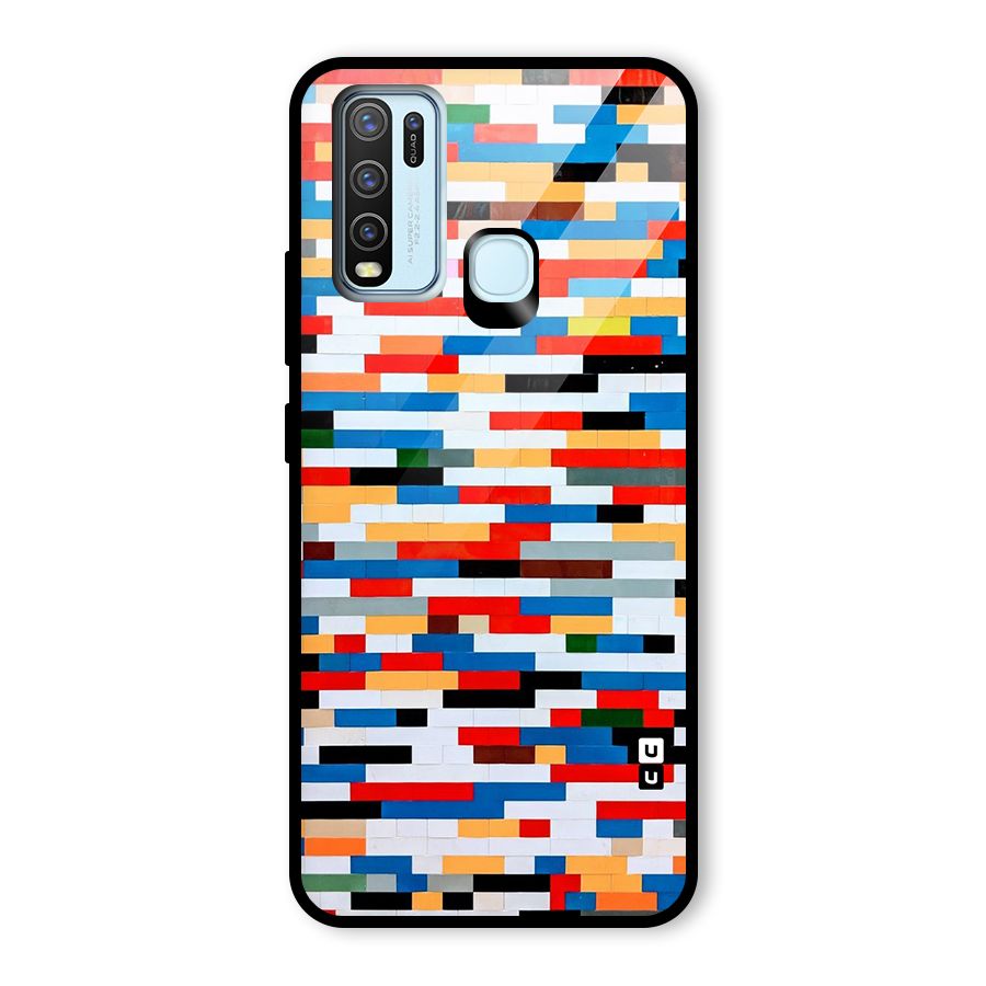 Cool Colors Collage Pattern Art Glass Back Case for Vivo Y30