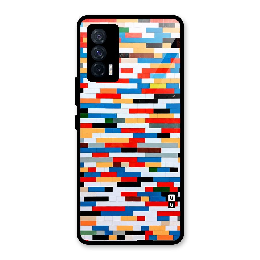 Cool Colors Collage Pattern Art Glass Back Case for Vivo iQOO 7 5G