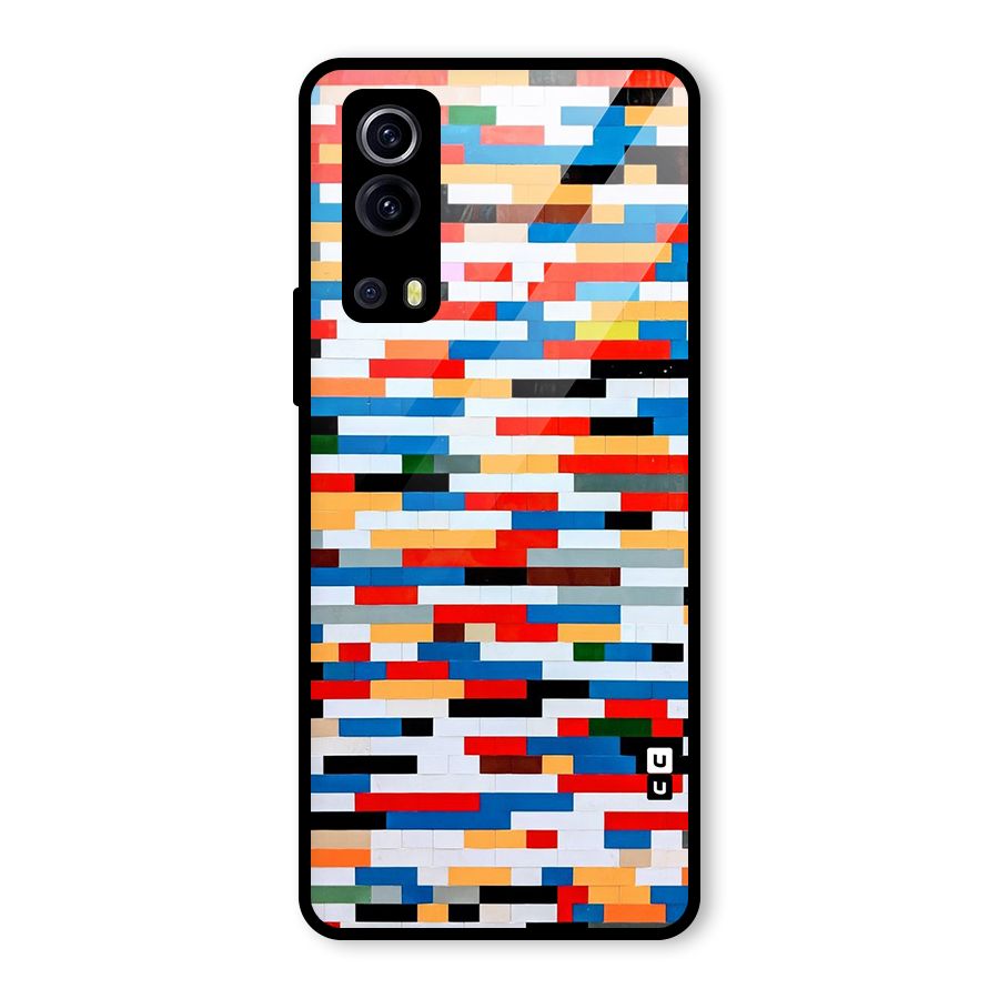 Cool Colors Collage Pattern Art Glass Back Case for Vivo iQOO Z3