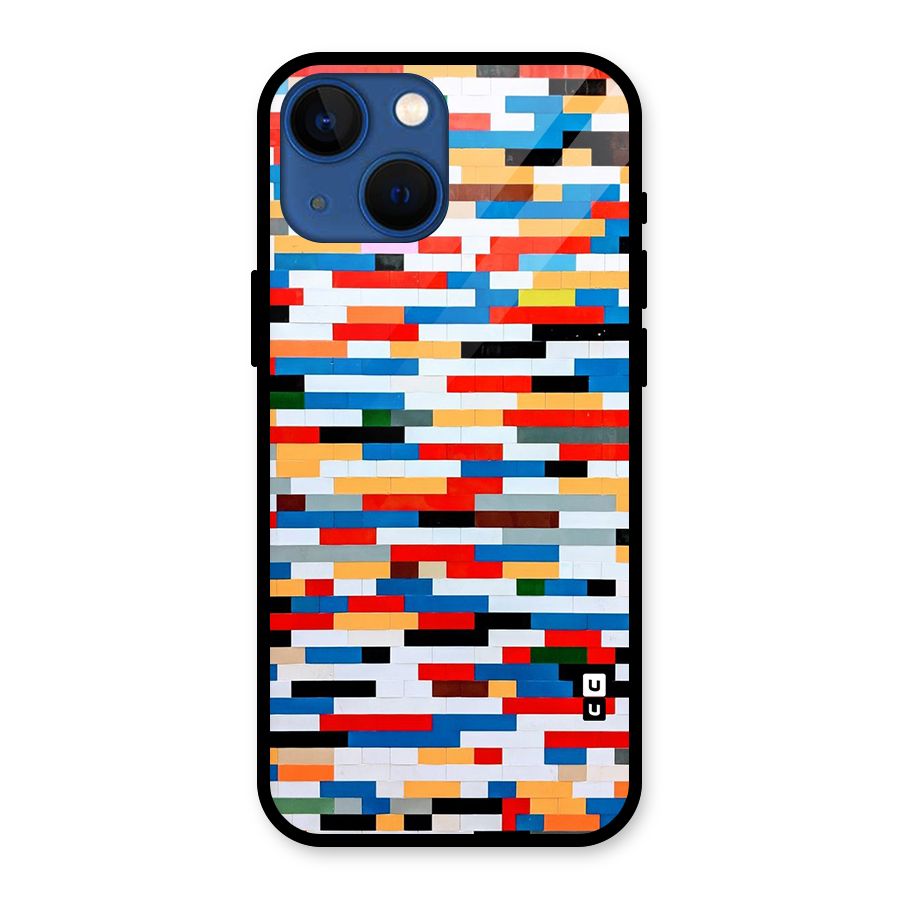 Cool Colors Collage Pattern Art Glass Back Case for iPhone 13 Mini
