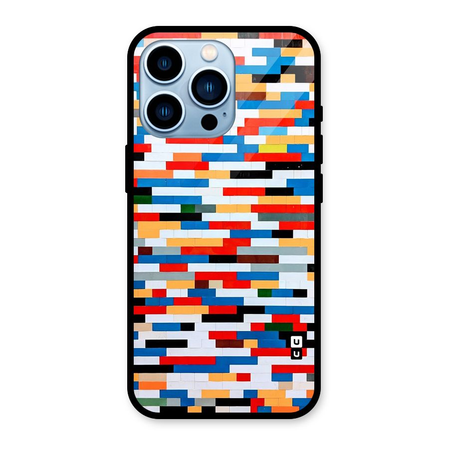 Cool Colors Collage Pattern Art Glass Back Case for iPhone 13 Pro