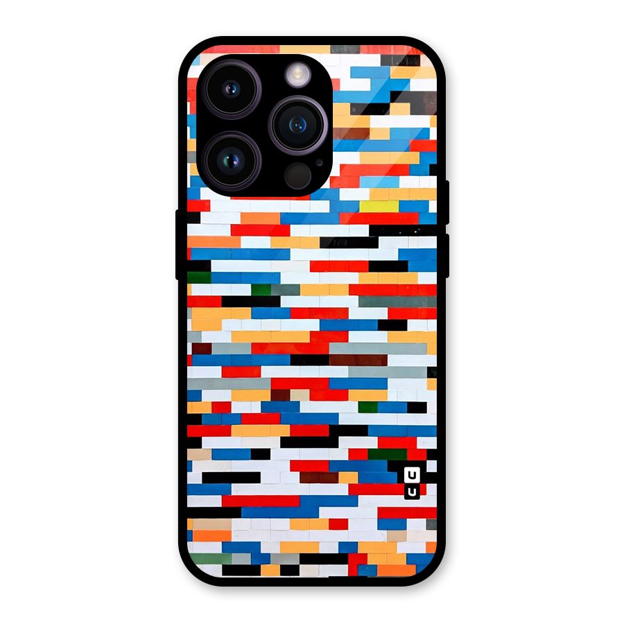 Cool Colors Collage Pattern Art Glass Back Case for iPhone 14 Pro