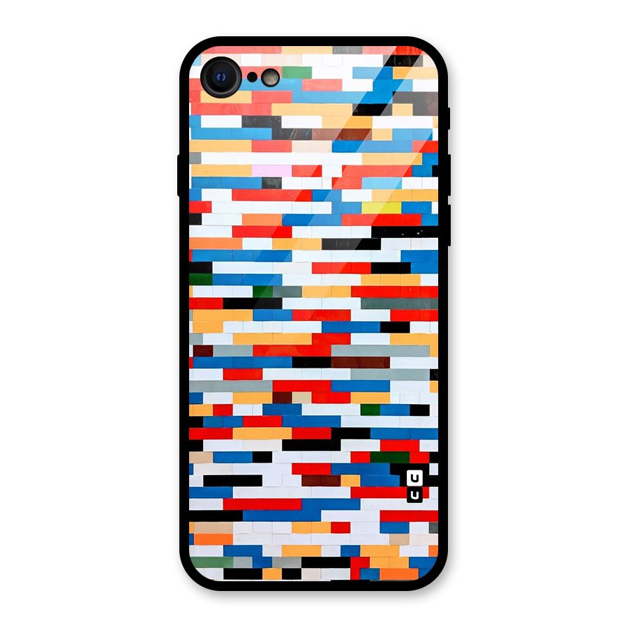 Cool Colors Collage Pattern Art Glass Back Case for iPhone SE 2022