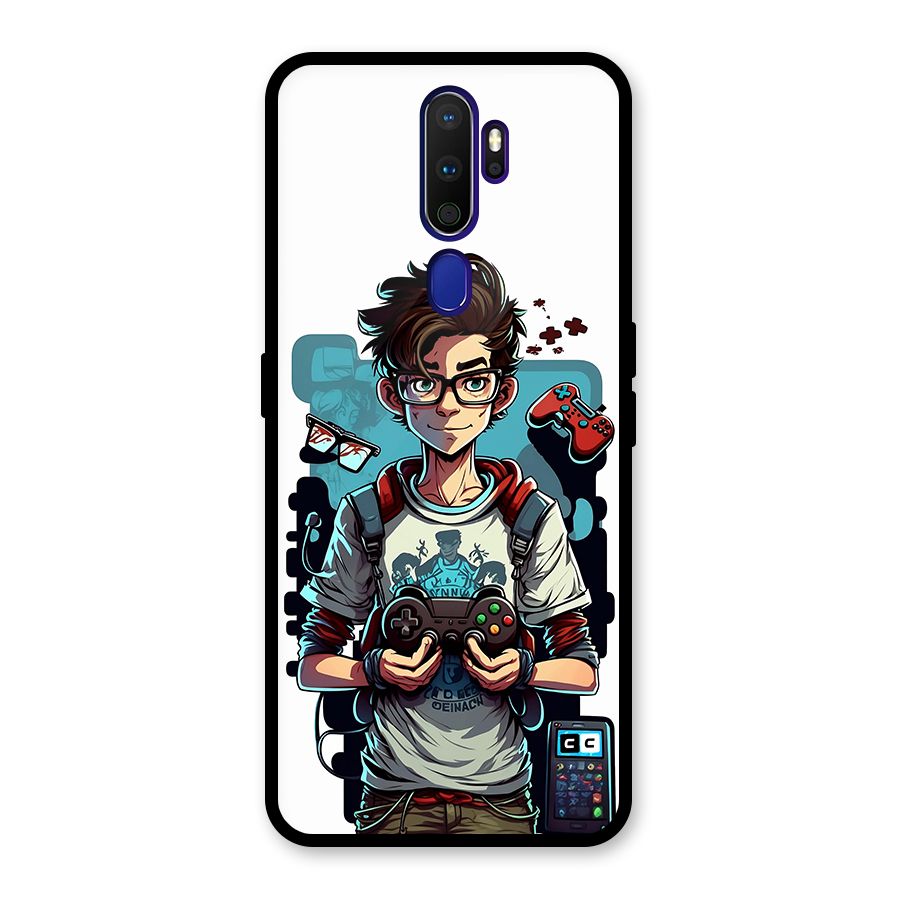 Cool Gamer Guy Glass Back Case for Oppo A9 (2020)