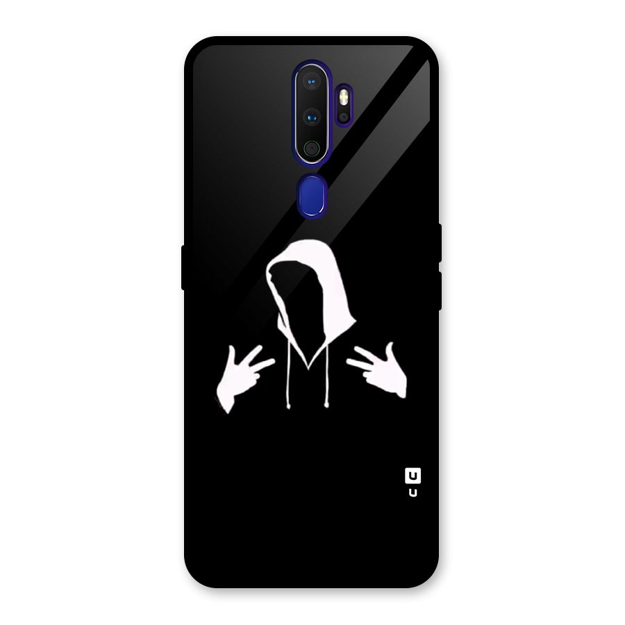 Cool Hoodie Silhouette Glass Back Case for Oppo A9 (2020)