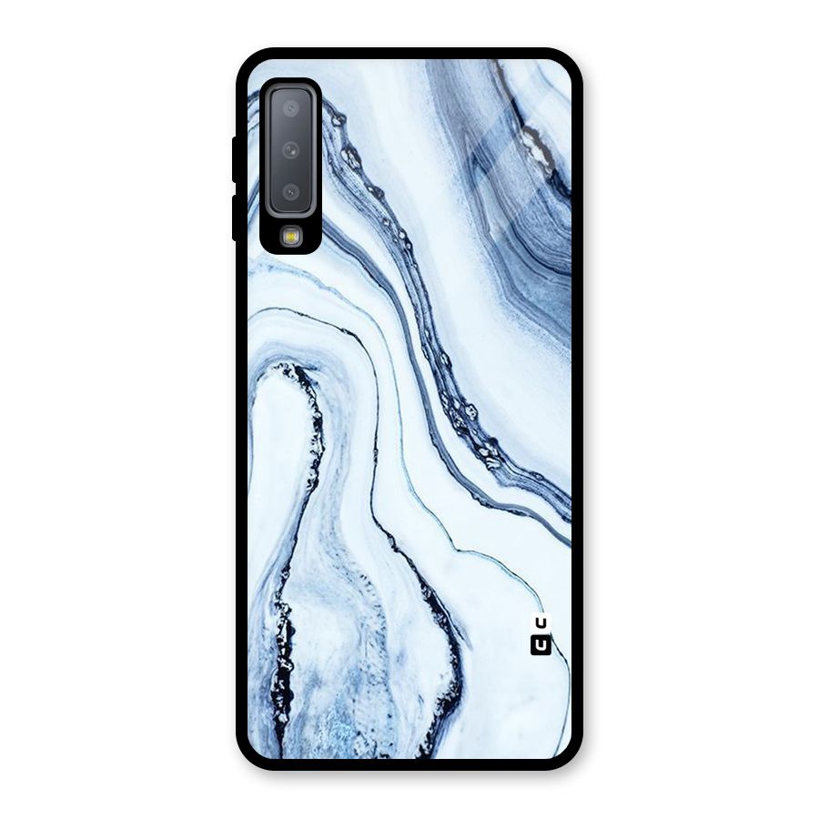 Cool Marble Style (Printed) Glass Back Case for Galaxy A7 (2018)