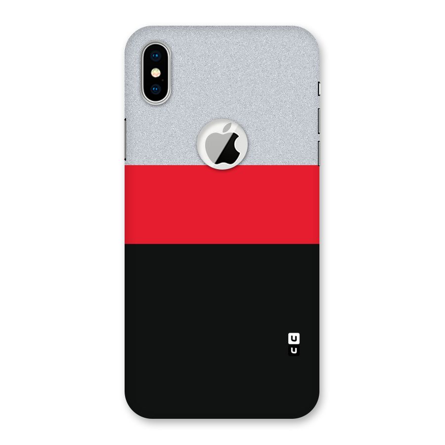 Cool Melange Stripe Back Case for iPhone X Logo Cut