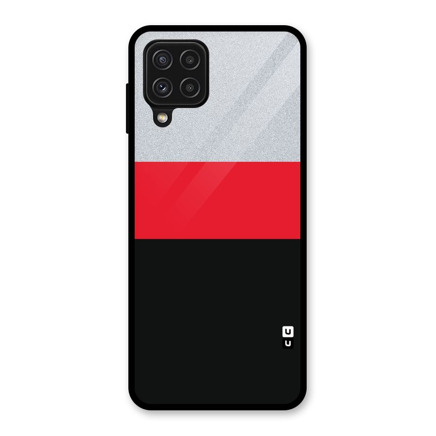 Cool Melange Stripe Glass Back Case for Galaxy A22 4G