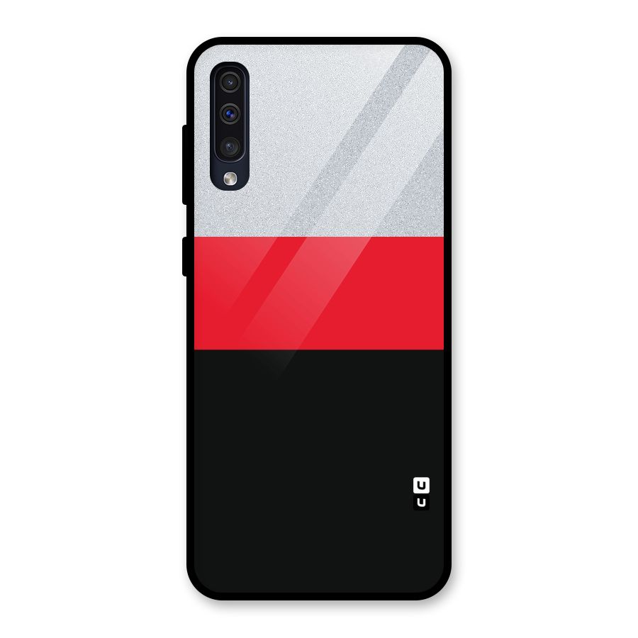 Cool Melange Stripe Glass Back Case for Galaxy A50