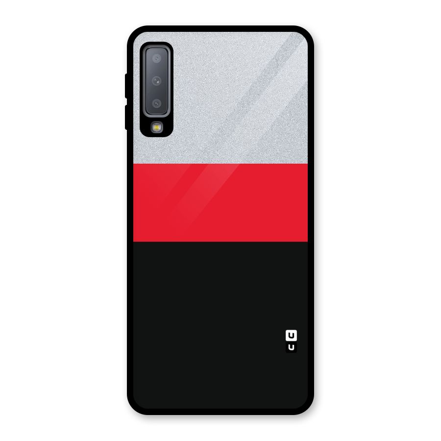 Cool Melange Stripe Glass Back Case for Galaxy A7 (2018)
