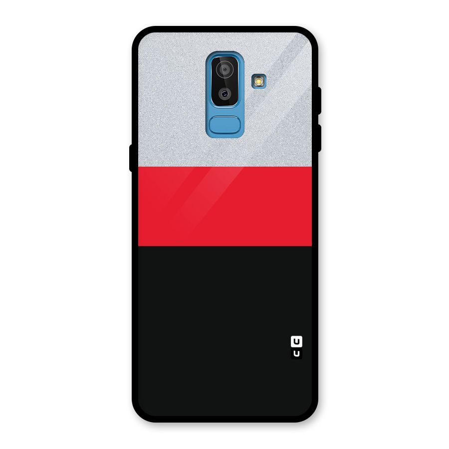 Cool Melange Stripe Glass Back Case for Galaxy J8